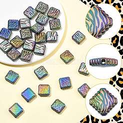 30Pcs Rainbow Iridescent Printed Opaque Acrylic Beads&nbsp;OACR-FS0002-70
