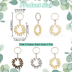 12Pcs Olive Branch Wreath Pendant Keychain&nbsp;KEYC-NB0001-63