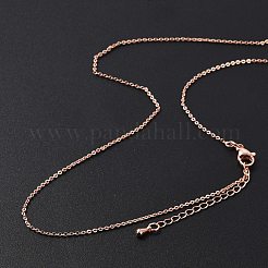 Brass Rolo Chains Necklaces for Women&nbsp;NJEW-D302-43RG