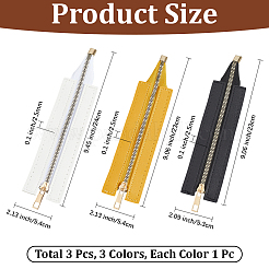 3Pcs 3 Colors PU Leather Zipper Sewing Accessories&nbsp;FIND-CL0001-17