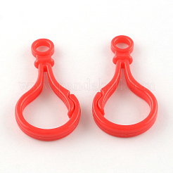 Opaque Solid Color Bulb Shaped Plastic Push Gate Snap Keychain Clasp Findings&nbsp;KY-R006-M