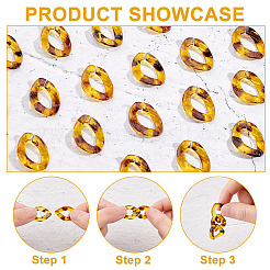 Leopard Print Pattern Resin Linking Rings&nbsp;FIND-AR0003-06