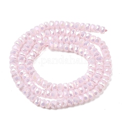 電気メッキガラスビーズセット  パール光沢メッキ  多面カット  ロンデル  パールピンク  2.4~3.2x4mm  穴：1mm  約147~152個/連  39~45cm&nbsp;GLAA-Q105-03-05