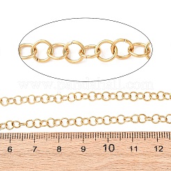 304ステンレススチールローロチェーン  溶接されていない  スプールで  イオンプレーティング（ip）  ゴールドカラー  4x0.5mm&nbsp;CHS-G049-02G-01