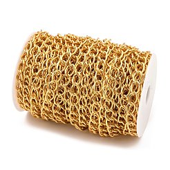 酸化アルミニウムカーブチェーン  溶接されていない  スプールで  ゴールドカラー  15.5x10x2mm  約98.43フィート（30m）/ロール&nbsp;CHA-D001-13G