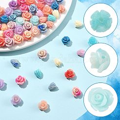50個 11種類の合成珊瑚ビーズ  染め  花  ミックスカラー  8~8.5x6.5~7mm  穴：1mm&nbsp;CORA-FS0001-05