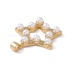 Brass Micro Pave Cubic Zirconia Pendants&nbsp;KK-B061-03G