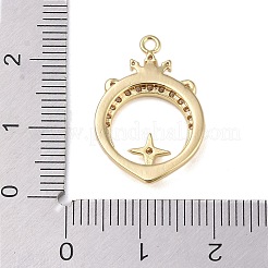 真鍮マイクロパヴェクリアキュービックジルコニアペンダント  十二星座  レオ  22x15x3mm  穴：1.5mm&nbsp;FIND-B077-02G-07