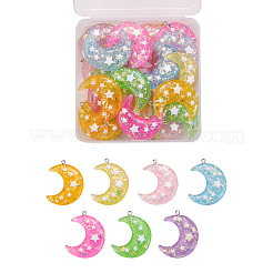 28Pcs 7 Colors Resin Pendants&nbsp;RESI-CJ0001-225