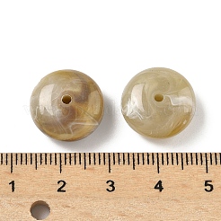 アクリル天然石風ビーズ  ロンデル  ツートン  ダークカーキ  13~15.5x6~7.5mm  穴：1.8mm  約657個/500g&nbsp;MACR-K359-65D