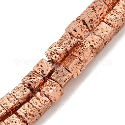 Electroplated Natural Lava Rock Beads Strands&nbsp;G-E602-03-A