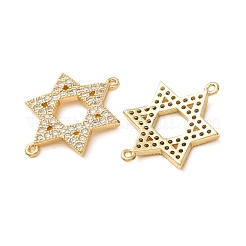 Brass Micro Pave Clear Cubic Zirconia Connector Charms&nbsp;CU-CBA4579-20G