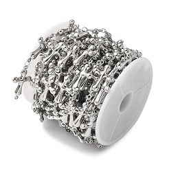 304ステンレスクロスリンクチェーン  ハンダ付け  スプールで  ステンレス鋼色  25x14.5x4mm  約5m /ロール&nbsp;CHS-Z004-23P