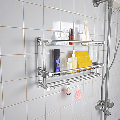 ステンレス製のバスルームタオルロールホルダー  壁掛けトイレットペーパーホルダー  ステンレス鋼色  380x600x150mm&nbsp;DIY-TAC0020-94