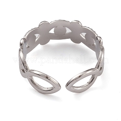 変色しない304ステンレススチール製馬目オープンカフリング女性用  ステンレス鋼色  usサイズ6 3/4(17.1mm)&nbsp;RJEW-G285-71P