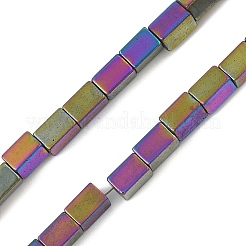 電気めっき合成磁性ヘマタイト ビーズ 連売り  直方体の  ミックスカラー  5x3x3mm  穴：1mm  約82~83個/連  15.98~16.38''（40.6~41.6センチメートル）&nbsp;G-A263-C01-02