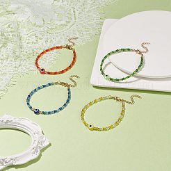 Resin Evil Eye & Glass Seed Beaded Bracelet for Women&nbsp;BJEW-JB08560