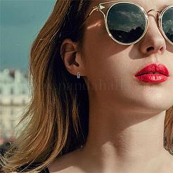 316ステンレススチール製スカルフープピアス（男性・女性用）  アンティークシルバー  13.5x15x3mm  ピン：1mm&nbsp;EJEW-SZ0001-95
