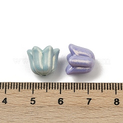 UVメッキ不透明アクリルビーズ  虹色の  蘭  ミックスカラー  11~12x10mm  穴：1.6mm  892個/ 500g&nbsp;OACR-B031-45