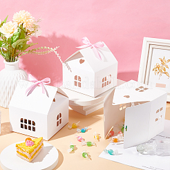 House Shape Paper Jewelry Storage Gift Box&nbsp;CON-WH0088-68