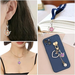 10Pcs Handmade Polymer Clay & Alloy Pendant Decoraions&nbsp;HJEW-YW00183