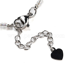 Natural Quartz Crystal Rock Crystal Heart Pendant Necklaces&nbsp;NJEW-G143-02I