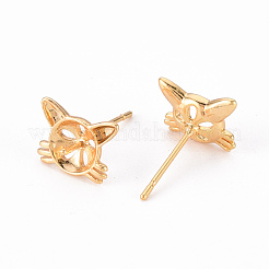 Brass Stud Earrings Findings&nbsp;KK-T062-116G-NF