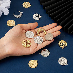16Pcs 8 Style Rack Plating 304 Stainless Steel Pendants&nbsp;STAS-BY0001-13