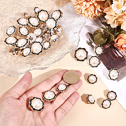 36個 3スタイル 1穴プラスチックボタン  花  ベージュ  17.5~25x13~15.5mm  穴：2.5~3mm&nbsp;BUTT-HY0001-25
