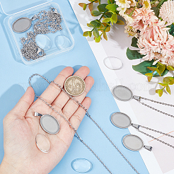 DIY Oval Blank Dome Necklace Making Kit&nbsp;DIY-UN0050-28