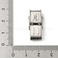 304ステンレススチール時計バンド留め金  マットなスタイル  長方形  ステンレス鋼色  25x12x6mm  穴：6x3mm&nbsp;STAS-Z147-35P-02