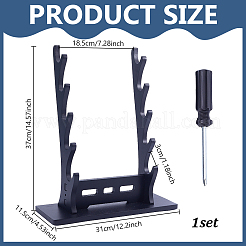 木製刀ホルダースタンド  ブラケットサムライソードディスプレイイーゼル  ブラック  31.3x11.6x37.35cm&nbsp;ODIS-WH0038-245