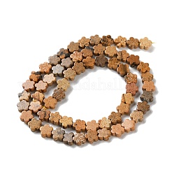 天然石ピクチャージャスパービーズ連売り  スモモの花  6~6.5x6x2.5mm  穴：0.7mm  約63個/連  14.76''（37.5センチメートル）&nbsp;G-B138-C09-01