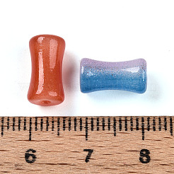 ペイントガラスビーズを焼く  竹  グリッターパウダー付き  ツートン  ミックスカラー  12x6~6.5mm  穴：1.2~1.8mm  約1350個/1000g&nbsp;DGLA-N006-01