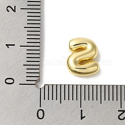 真鍮チャーム  長持ちメッキ  18KGP本金メッキ  文字S  10x8x3.5mm  穴：1.4mm&nbsp;KK-S391-02G-S