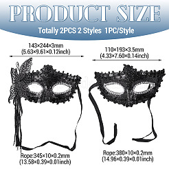 2Pcs 2 Styles Plastic Masquerade Masks for Cosplay Party Costume Accessory&nbsp;FEPA-TA0001-02B