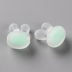 透明なアクリルビーズ  艶消し  二層ビーズ  ウサギの頭部  アクアマリン  15.5x12x9.5mm  穴：2mm  約480個/500g&nbsp;TACR-S152-12C-SS2111