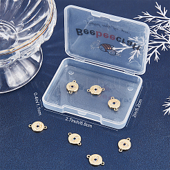 Brass Micro Pave Clear & Royal Blue Cubic Zirconia Connector Charms&nbsp;KK-BBC0002-62