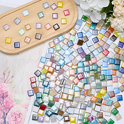 Square Glass Mosaic Cabochons&nbsp;GLAA-WH0033-142