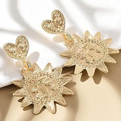 合金スタンドピアス  花  ゴールドカラー  73.5x51.5mm&nbsp;EJEW-D300-02G-04