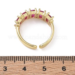 Brass Micro Pave Cubic Zirconia Cuff Open Rings for Women&nbsp;RJEW-L343-16G-02