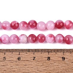 天然染色ペルシャ翡翠宝石ビーズ連売り  ラウンド  サクランボ色  6mm  穴：1mm  約66個/連  15.7インチ&nbsp;G-R271-6mm-XP22