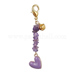 Alloy Enamel Heart Bell Pendant Decoration&nbsp;HJEW-JM01590