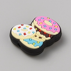 塩ビプラスチックビーズ  食品のテーマ  ドーナツ  27.5x23.5x8.7mm  穴：2.8mm&nbsp;SIL-SZC0005-10M