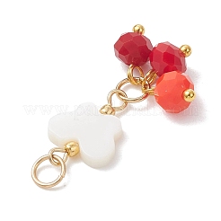 Natural White Shell with Glass Pendants&nbsp;PALLOY-JF05143