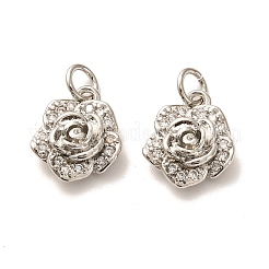 Brass Micro Pave Clear Cubic Zirconia Pendants&nbsp;ZIRC-P086-22P