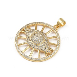 Brass Micro Pave Cubic Zirconia Pendants&nbsp;KK-S528-05G