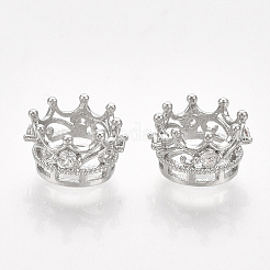 Brass with Cubic Zirconia European Beads&nbsp;X-KK-T035-122