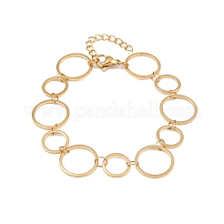304 Stainless Steel Link Chain Bracelets for Women&nbsp;BJEW-P373-03C-G
