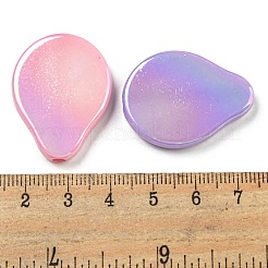 UVメッキ虹色アクリルビーズ  ティアドロップ  ミックスカラー  31.5x24x5.5mm  穴：2.5mm&nbsp;OACR-G039-13
